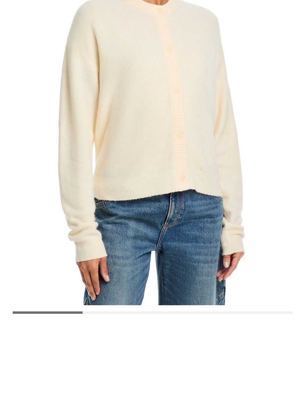American Vintage Soft Cream Button-Front Women’s Sweater Cardigan